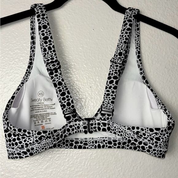 Sweaty Betty Retro Bikini Top Monochrome Croc Jacquard black/white women's XS - Picture 14 of 15